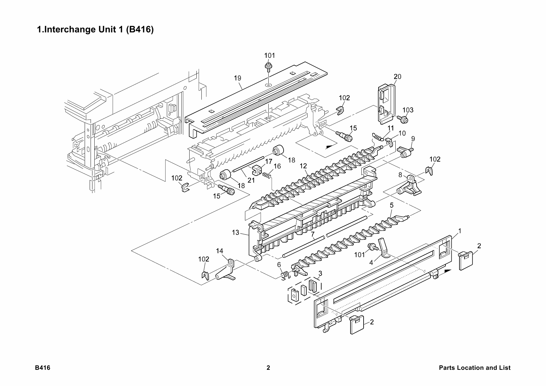 RICOH Options B416 INTERCHANGE-UNIT Parts Catalog PDF download-2